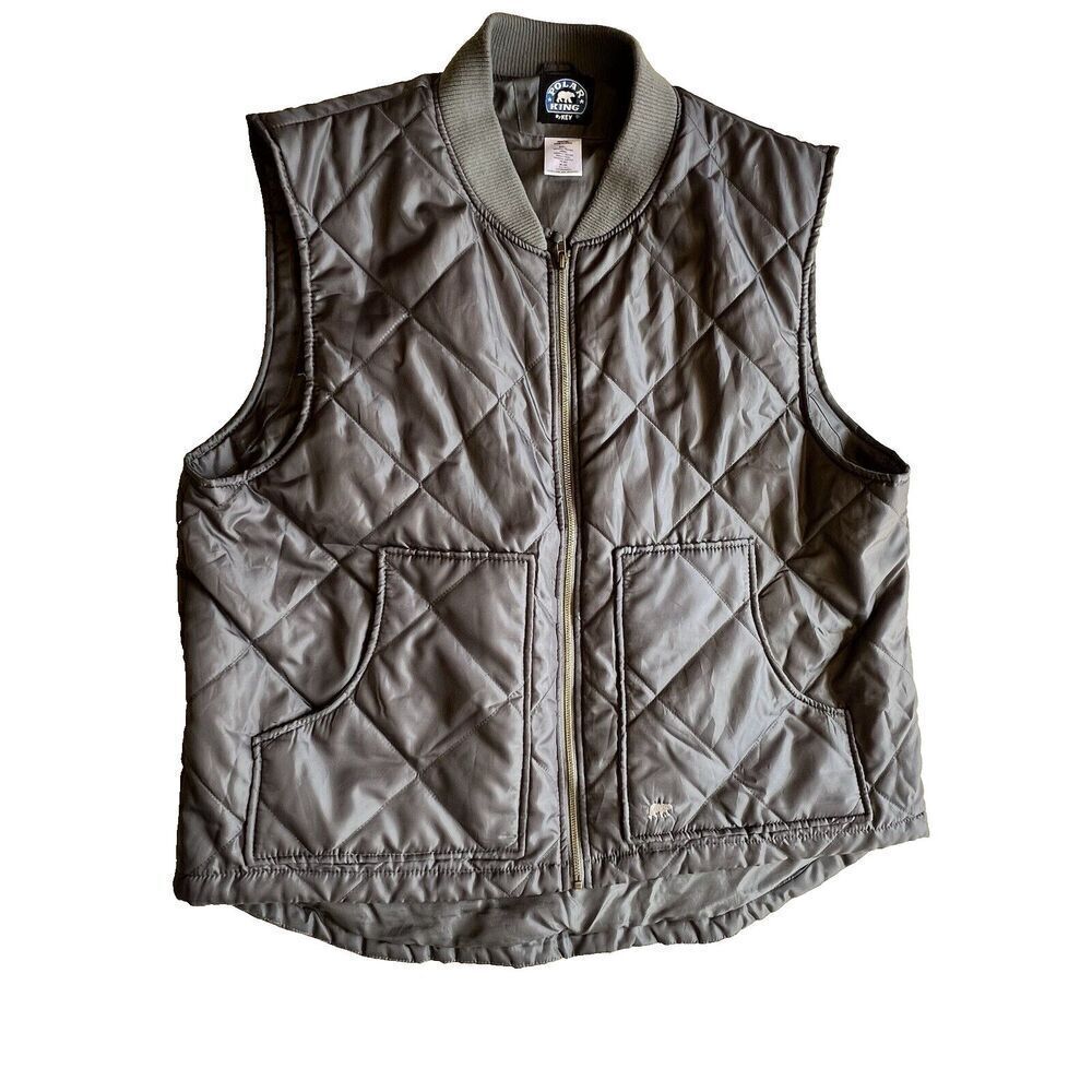 Polar King  Fleece Vest men black Sleeveless Jacket Pockets Warm Winter plus 2XL